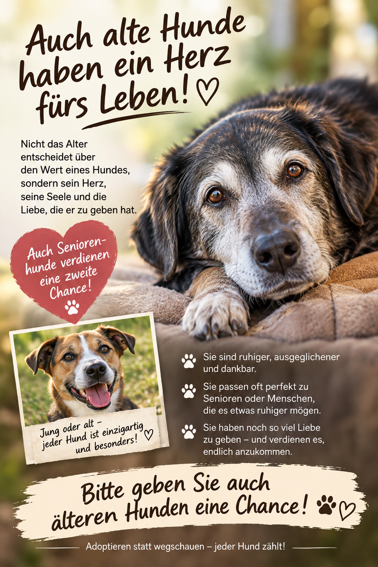 Auch alte Hunde verdienen Liebe Auch alte Hunde verdienen Liebe